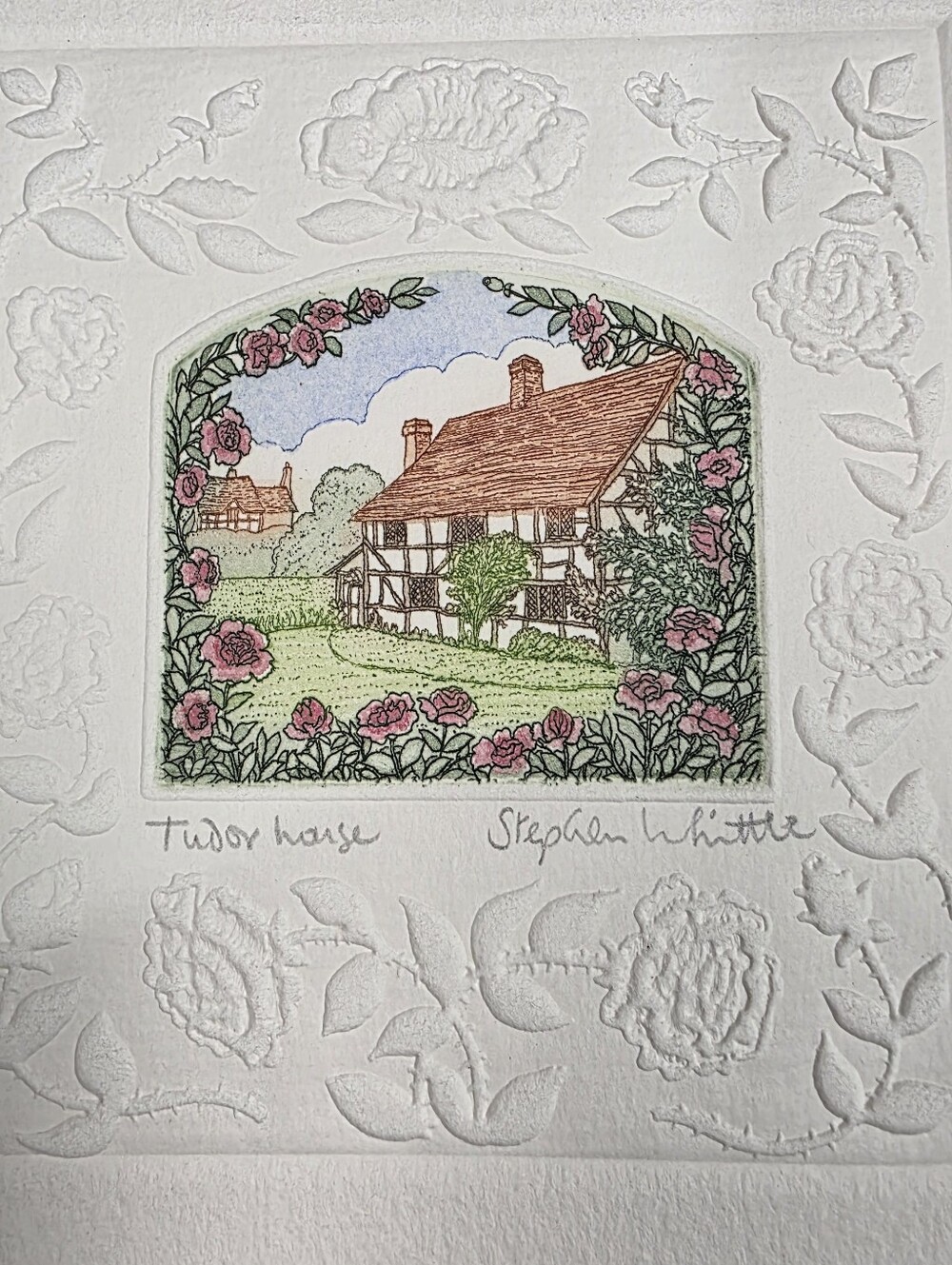 Stephen Whittle “Tudor House” Original Signed Etching Embossed British Art
